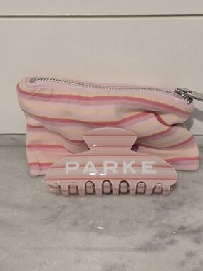 NEW Parke It's A Girl STRIPE Claw Clip w Pouch *SOLD OUT*